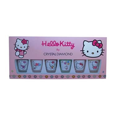 تصویر مجموعه 6 عددی لاک کریستال دایموند سری Hello Kitty کادو برای دختر ۱۰ ساله گل بچین