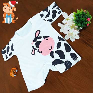 نمایش تصویر سرهمی نوزادی مدل Cow کد 1 سرهم نوزادی پسرانه گل بچین