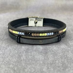 دستبند مردانه مدل چرم کد 7184