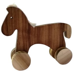 اسباب بازی چوبی مدل اسب چرخدار کد 1046