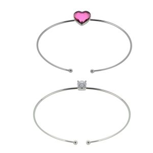دستبند زنانه سواروسکی مدل قلب کد 4930414 مجموعه 2 عددی